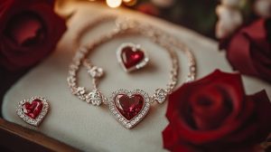 Set en diamants et rubis pour la saint valentin