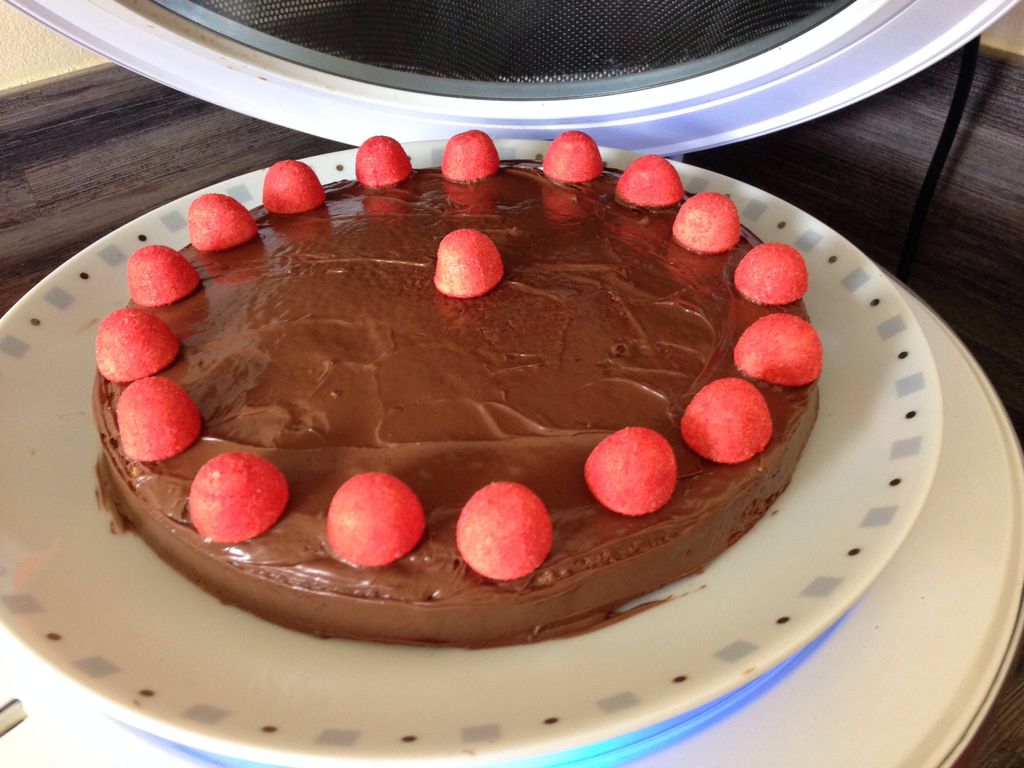 Nappage chocolat  d'un Gâteau au yaourt