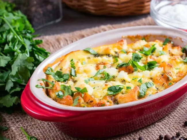 Gratin de potiron au fromage.