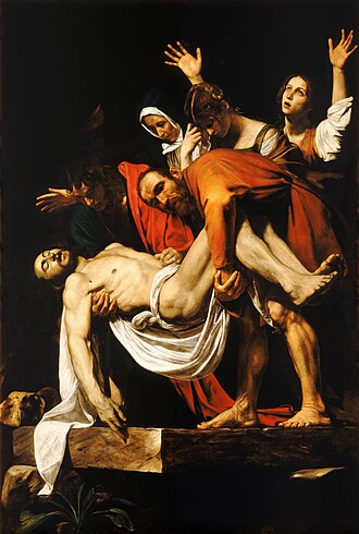 Pâques deviennent dramatiques. Caravaggio bouleverse tout dans La Mise au tombeau