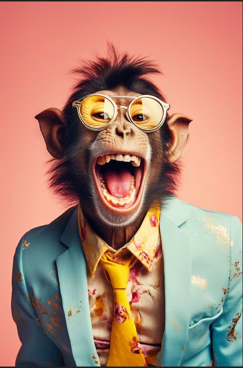 Un succès professionnel drapé de strass pour le singe